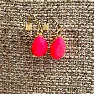 Francesca’s Collections Bright Pink, Gold Drop Dangle Earrings